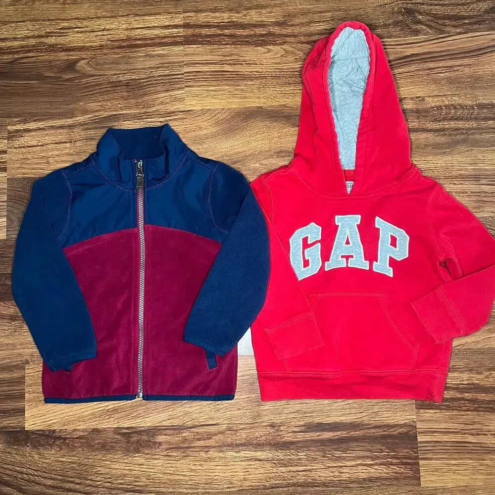 Carter’s Fleece Zip Up Jacket and Gap Hooded Sweatshirt Fall Toddler Boys 3T